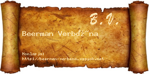 Beerman Verbéna névjegykártya